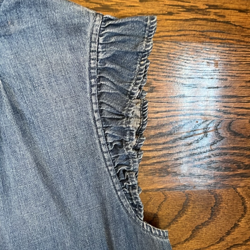 Frame Denim Ruffle Top Size Large - Picture 3 of 5